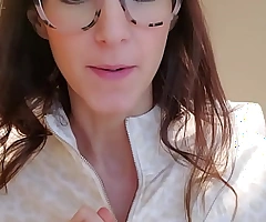 Hotwife with respect to glasses, Mummy Malinda, using a magic wand at work