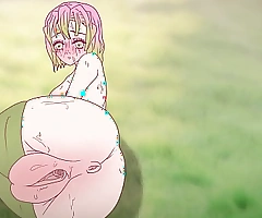 Mitsuri seduces with her grown pussy ! Porn demon slayer Hentai ( cartoon 2d ) manga