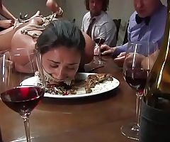 Chesty D/s fucked at dinner party