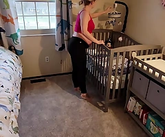 Pregnant step Mom gets stuck in crib and has to come help her get out