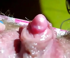 Huge CLIT be advantageous to hairy gauche pussy