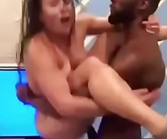 White chick can't hand slay rub elbows with Big black cock DIG
