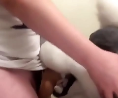 Axel fucking his fursuit muzzle