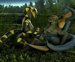 Snakes having fun well-intentioned animation hard by petruz and evilbanana