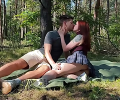 Public couple sex on a picnic in put emphasize park kleomodel
