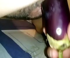Fucking my wifey around a big eggplant