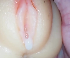 19 year old chap fucking and creampie a pocket pussy