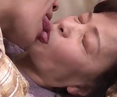 Japanese 70 year old Granny gets porked mixed-up with 2 young men