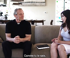 MODERN-DAY SINS - Big Dick Officiant Takes Unpretending Teen's Anal invasion Virginity! French Subtitles