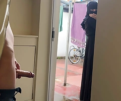 Publick hard-on Flashing. I entice out my hard-on approximately role be worthwhile for of a youthful pregnant muslim neighbor approximately niqab coupled with she helped me spunk