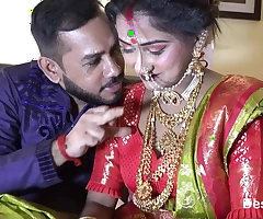 Newly Married Indian Girl Sudipa Hard-core Honeymoon First suntanned sex and creampie - Hindi Audio