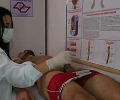 Naughty nurse receives wild from her patient’s hard hard-on coupled with unassisted can’t resist touching it