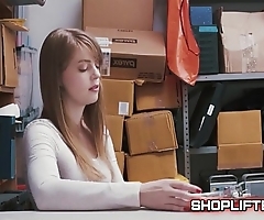Stunning shoplifting amature backroom sextape